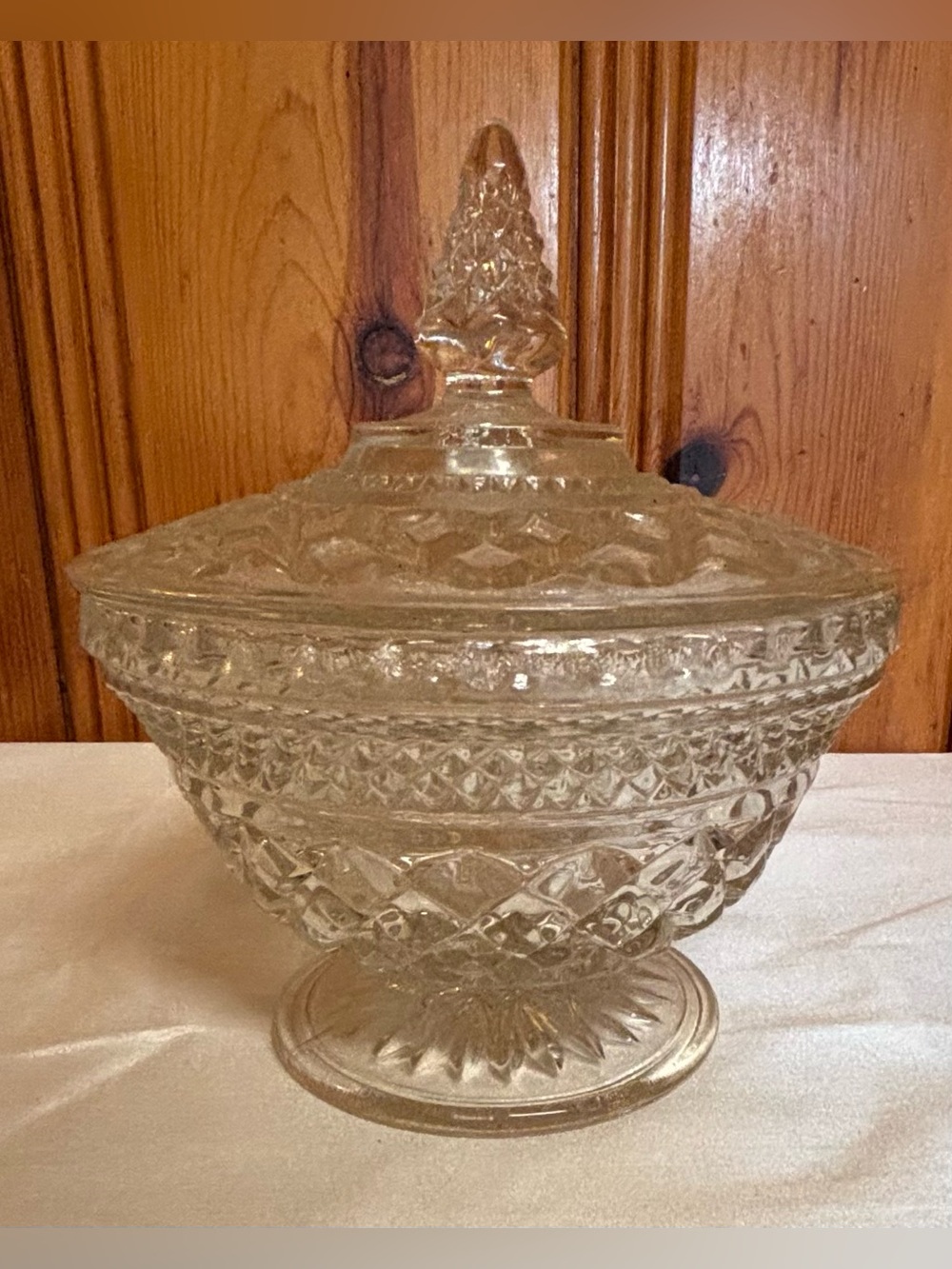 Vintage Anchor Hocking Wexford Clear Glass Candy Dish